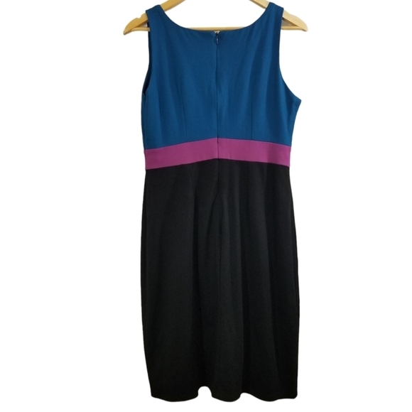 Colorblock Sleeveless Dress - Blue, Pink, and Black Size Medium - Picture 2 of 8